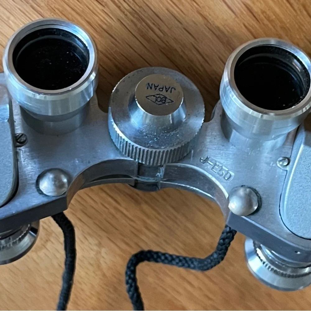 Vintage Bushnell 6 x 15 Mini Field Binoculars with Brown Leather Case